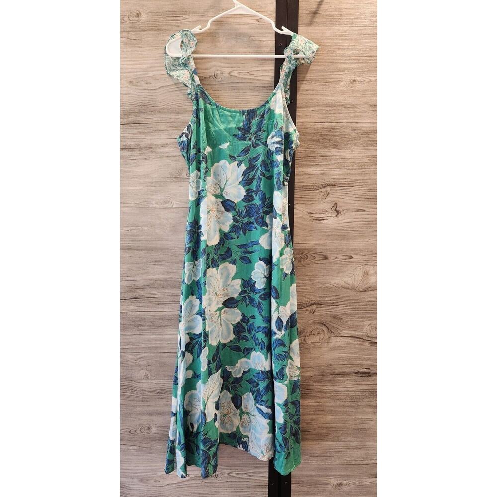 Roller Rabbit Women's Maxi Dress Multicolor Floral Silk Size, Medium